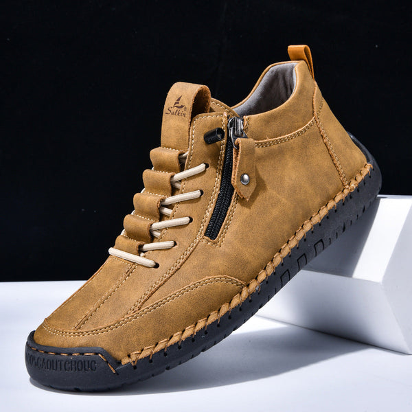 Men’s Ankle Boots with Side Zipper and Laced Front-Footwear for men-CaldwellVoss