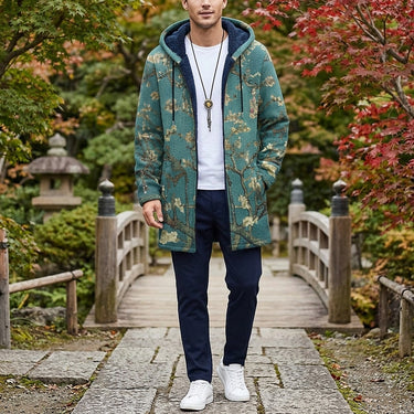 Men’s Art Print Zip-Up Hoodie Cardigan-Cardigan for men-CaldwellVoss