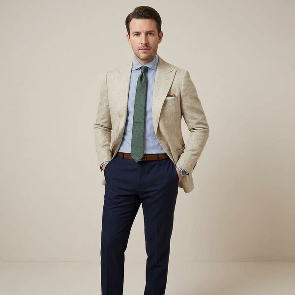 Men’s Blazer with Notch Lapels and Patch Pockets-Blazer for men-CaldwellVoss