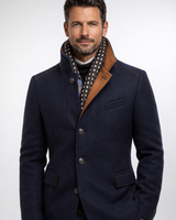 Men’s Blend Overcoat with Quilted Lining and Stand Collar-Coats for men-CaldwellVoss