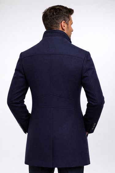 Men’s Blend Overcoat with Quilted Lining and Stand Collar-Coats for men-CaldwellVoss