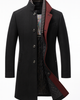 Men’s Blend Overcoat with Quilted Lining and Stand Collar-Coats for men-CaldwellVoss