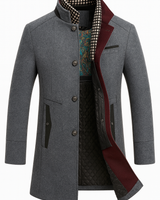 Men’s Blend Overcoat with Quilted Lining and Stand Collar-Coats for men-CaldwellVoss