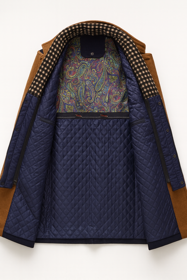 Men’s Blend Overcoat with Quilted Lining and Stand Collar-Coats for men-CaldwellVoss