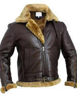 Men’s Bomber Jacket with Shearling Collar and Cuffs-Jackets for men-CaldwellVoss