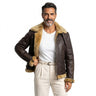 Men’s Bomber Jacket with Shearling Collar and Cuffs-Jackets for men-CaldwellVoss