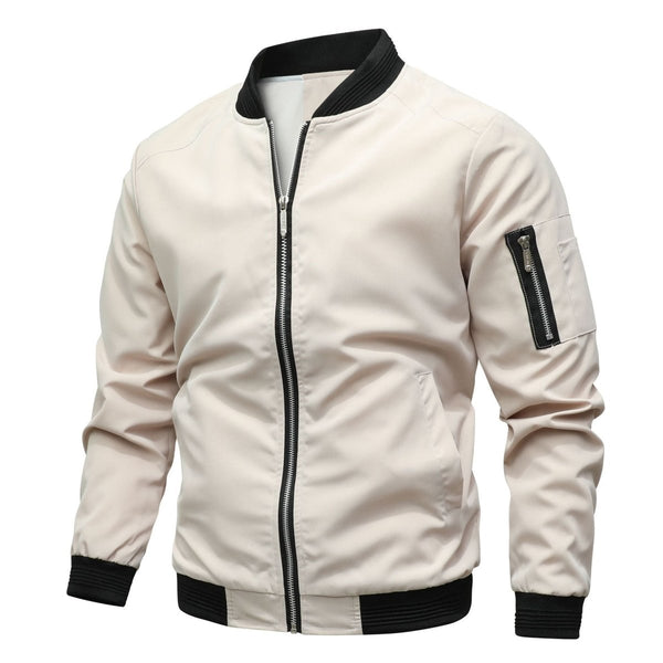 Men’s Bomber Jacket with Sleeve Zip Pocket-Jackets for men-CaldwellVoss