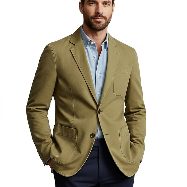 Men’s Button Front Blazer with Patch Pockets-Jackets for men-CaldwellVoss
