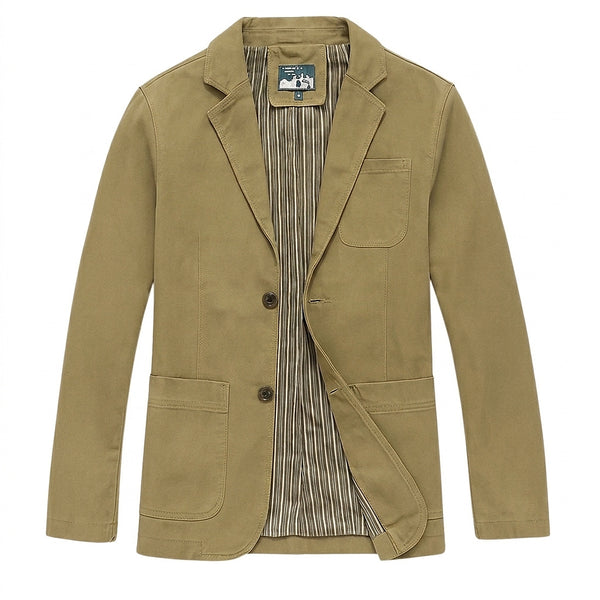 Men’s Button Front Blazer with Patch Pockets-Jackets for men-CaldwellVoss