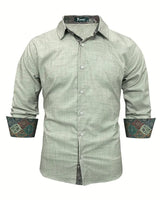 Men’s Button-Up Shirt with Patterned Trim-Shirts for men-CaldwellVoss