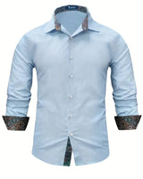 Men’s Button-Up Shirt with Patterned Trim-Shirts for men-CaldwellVoss