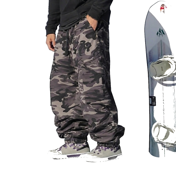 Men’s Camouflage Cargo Snowboard Pants-Pants for Men-CaldwellVoss