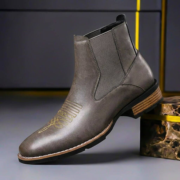 Men’s Chelsea Boots with Embroidered Toe Detail-Footwear for men-CaldwellVoss
