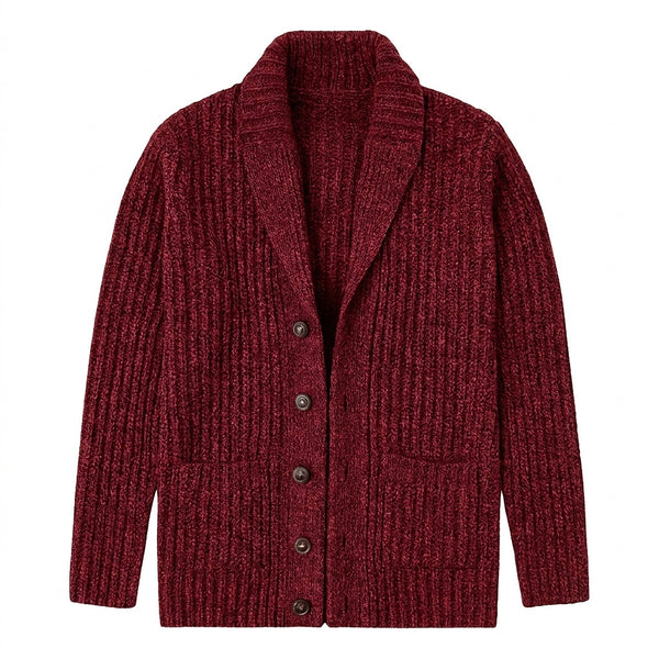 Men’s Chunky Knit Shawl Collar Cardigan-Cardigan for men-CaldwellVoss