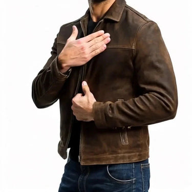 Men’s Collared Zip-Front Jacket-Jackets for men-CaldwellVoss