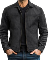 Men’s Collared Zip-Front Jacket-Jackets for men-CaldwellVoss