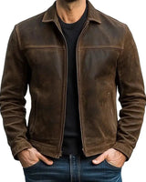 Men’s Collared Zip-Front Jacket-Jackets for men-CaldwellVoss