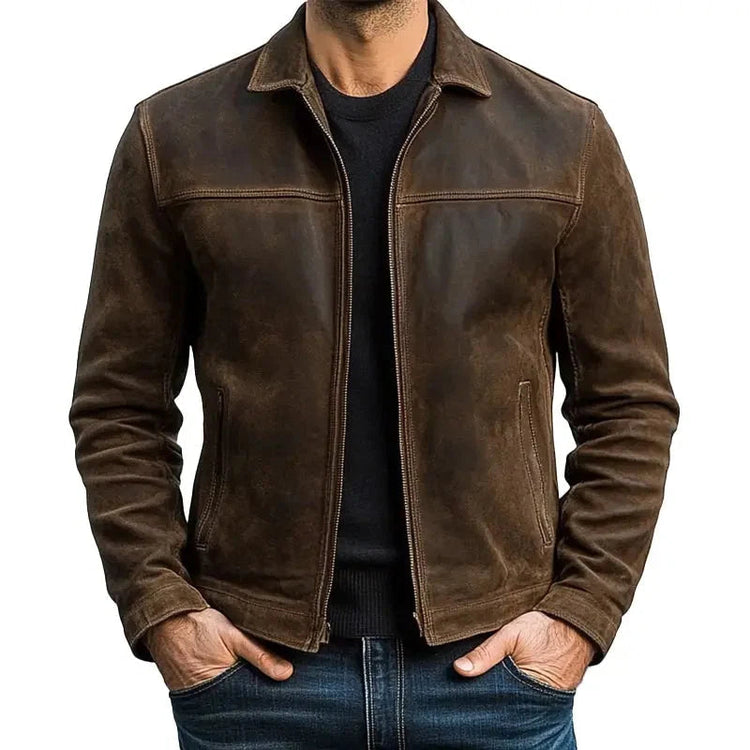 Men’s Collared Zip-Front Jacket-Jackets for men-CaldwellVoss