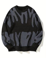 Men’s Crew Neck Graphic Knit Sweater-Sweaters for men-CaldwellVoss