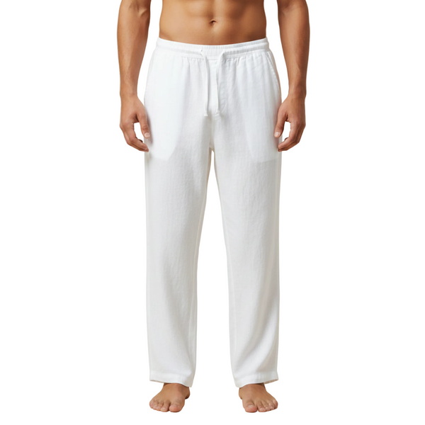 Mens Drawstring Waist Straight Leg Trousers-Pants for Men-CaldwellVoss