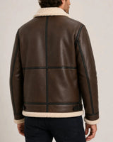 Men’s Faux Shearling Lined Aviator Jacket-Jackets for men-CaldwellVoss
