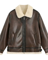 Men’s Faux Shearling Lined Aviator Jacket-Jackets for men-CaldwellVoss