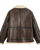 Men’s Faux Shearling Lined Aviator Jacket-Jackets for men-CaldwellVoss