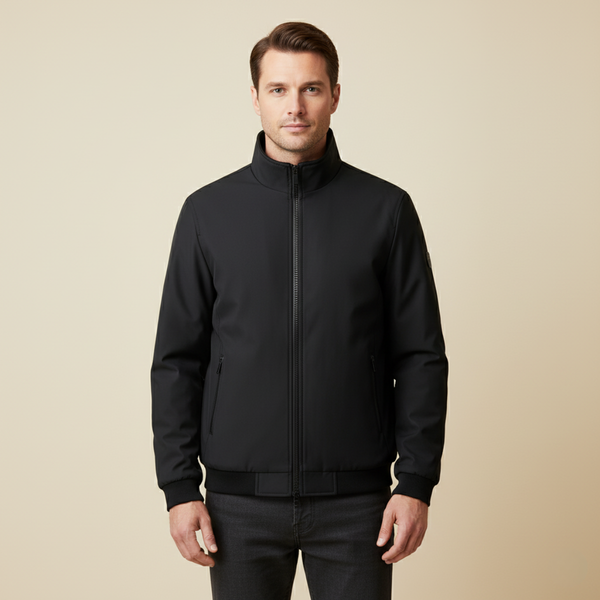 Men’s Fleece Lined Stand Collar Bomber Jacket-Jackets for men-CaldwellVoss