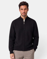 Men’s Full Zip Mock Neck Knit Jacket-Sweaters for men-CaldwellVoss