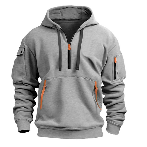 Men’s Half-Zip Pullover Hoodie with Utility Pockets-Jackets for men-CaldwellVoss