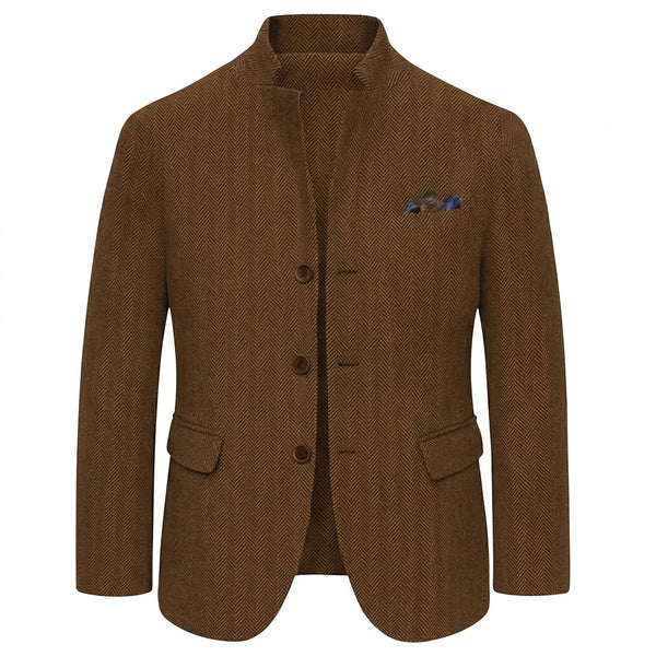 Men’s Herringbone Tweed Blazer Jacket-Jackets for men-CaldwellVoss