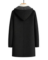 Men’s Hooded Button Front Overcoat-Coats for men-CaldwellVoss