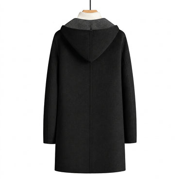 Men’s Hooded Button Front Overcoat-Coats for men-CaldwellVoss