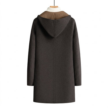Men’s Hooded Button Front Overcoat-Coats for men-CaldwellVoss