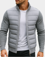 Men’s Hybrid Knit Jacket with Padded Front Panel-Jackets for men-CaldwellVoss