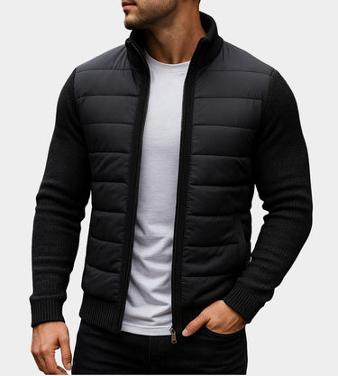 Men’s Hybrid Knit Jacket with Padded Front Panel-Jackets for men-CaldwellVoss