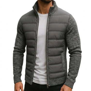 Men’s Hybrid Knit Jacket with Padded Front Panel-Jackets for men-CaldwellVoss