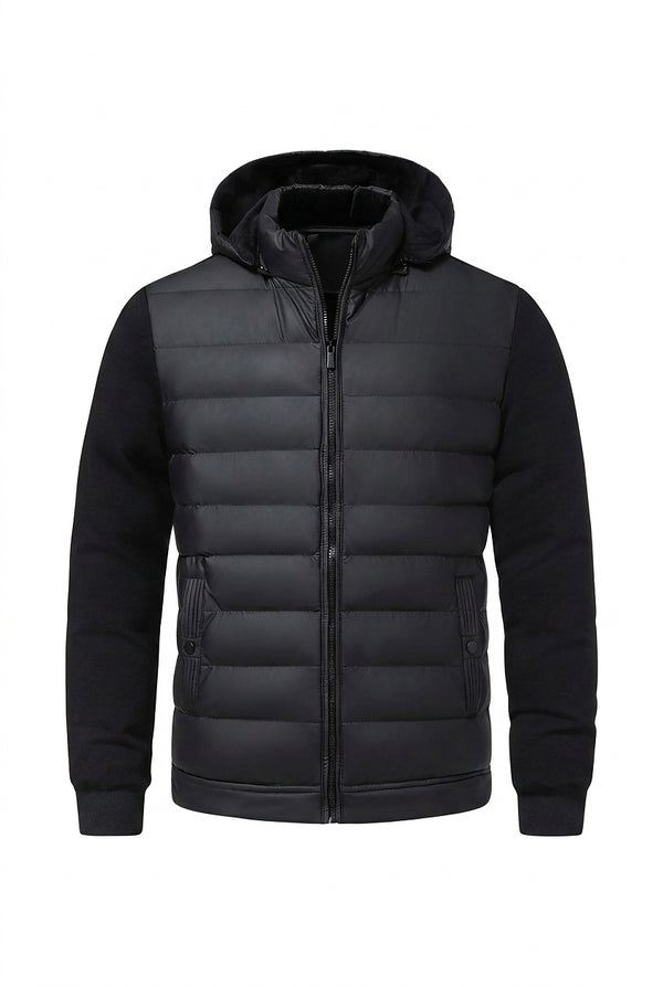 Men’s Hybrid Puffer Jacket with Hood-Jackets for men-CaldwellVoss