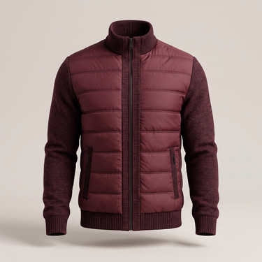 Men’s Hybrid Puffer Jacket with Knit Sleeves-Jackets for men-CaldwellVoss