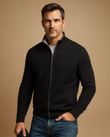 Men’s Knit Zip-Up Mock Neck Jacket-Sweaters for men-CaldwellVoss