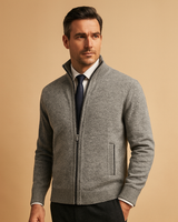 Men’s Knit Zip-Up Mock Neck Jacket-Sweaters for men-CaldwellVoss