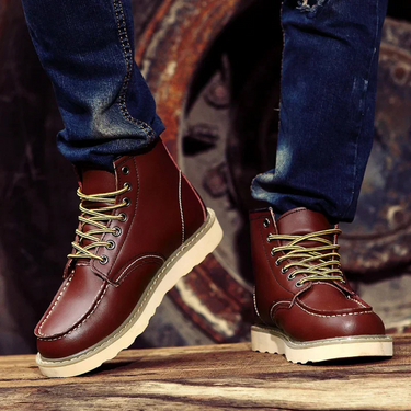 Men’s Lace-Up Moc-Toe Ankle Boots-Footwear for men-CaldwellVoss