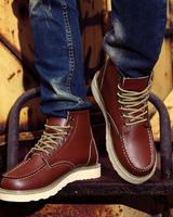 Men’s Lace-Up Moc-Toe Ankle Boots-Footwear for men-CaldwellVoss
