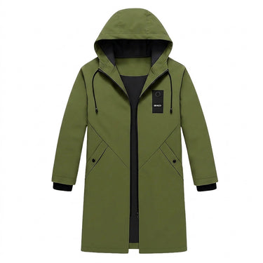Men’s Long Hooded Jacket with Drawstring and Front Zip-Jackets for men-CaldwellVoss