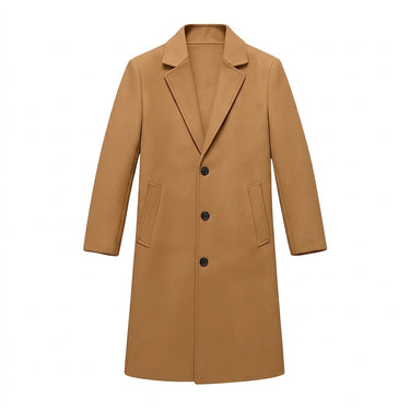 Men’s Long Overcoat with Three Button Closure-Coats for men-CaldwellVoss