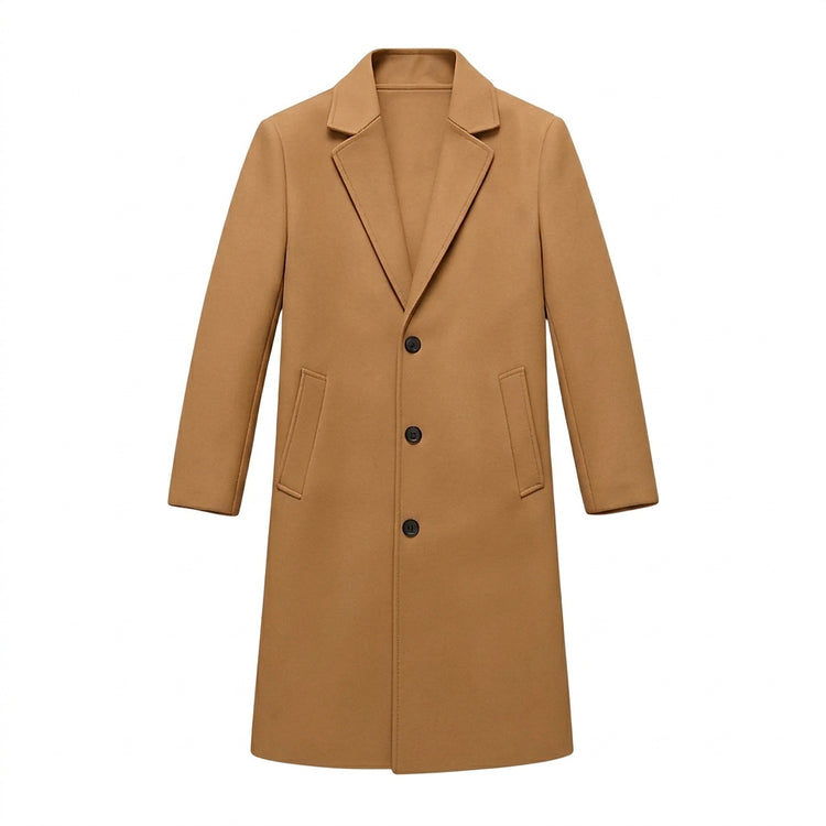 Men’s Long Overcoat with Three Button Closure-Coats for men-CaldwellVoss