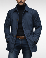 Men’s Mid-Length Button-Front Coat-Coats for men-CaldwellVoss