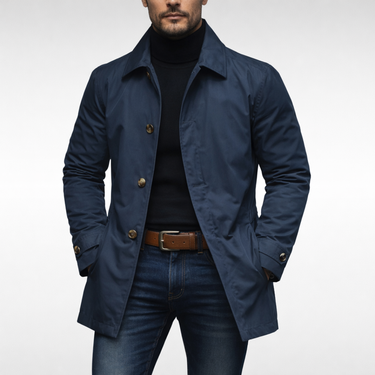Men’s Mid-Length Button-Front Coat-Coats for men-CaldwellVoss