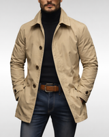 Men’s Mid-Length Button-Front Coat-Coats for men-CaldwellVoss