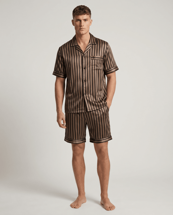 Men’s Printed Short Sleeve Pajama Set-Sets for Men-CaldwellVoss